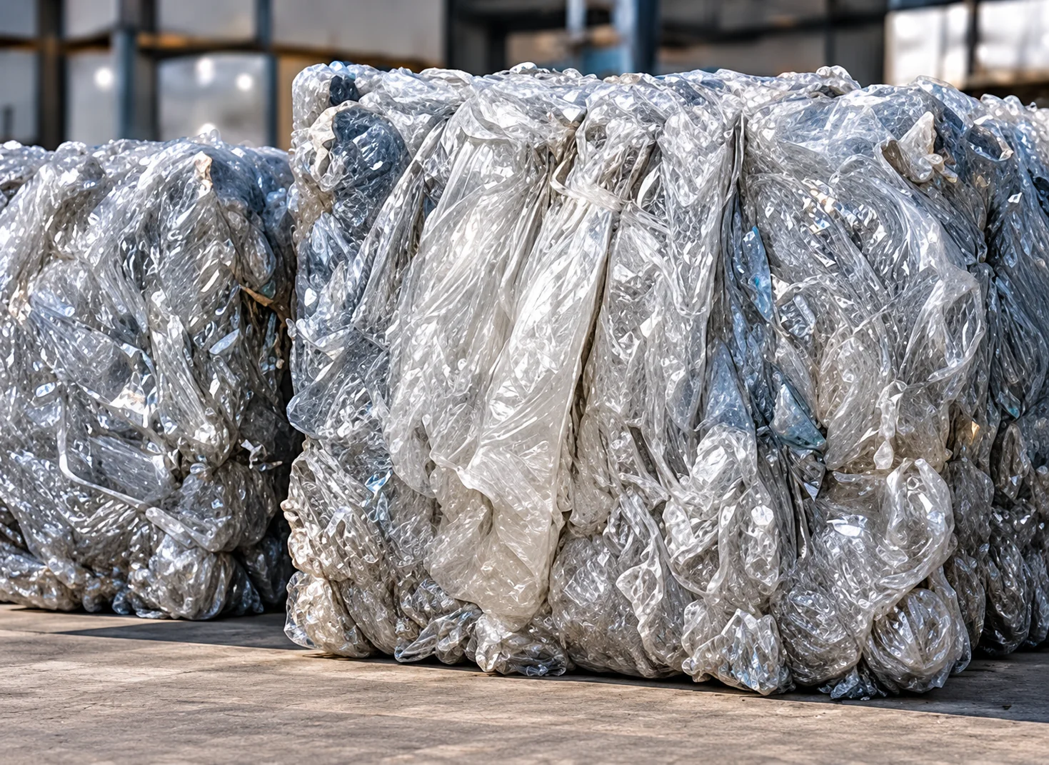 Baled plastic film feedstock