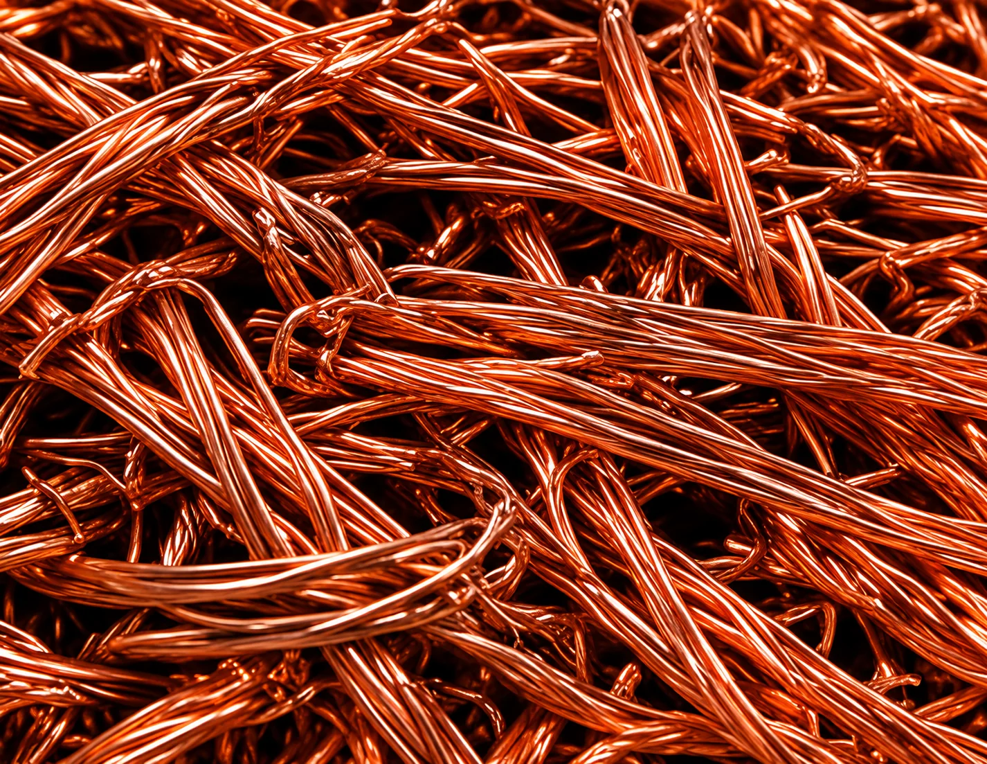 Clean copper wire ready for recycling