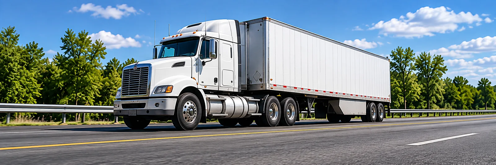 Truck carrying commercial material on the road