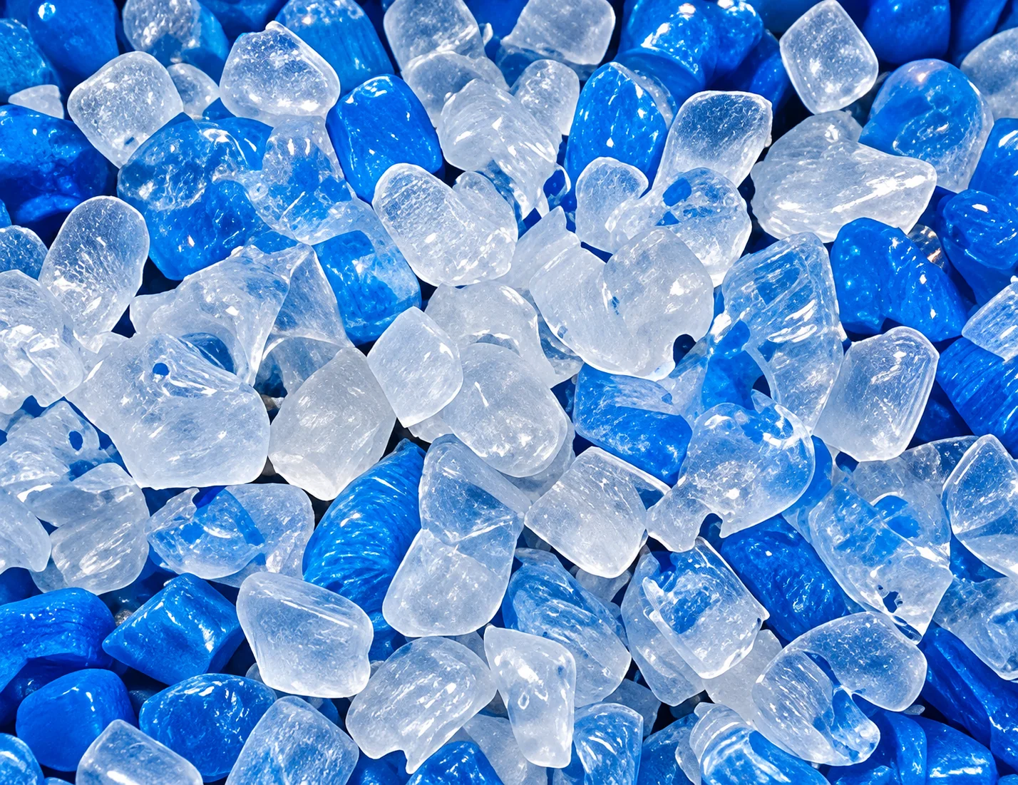 Recycled plastic flakes
