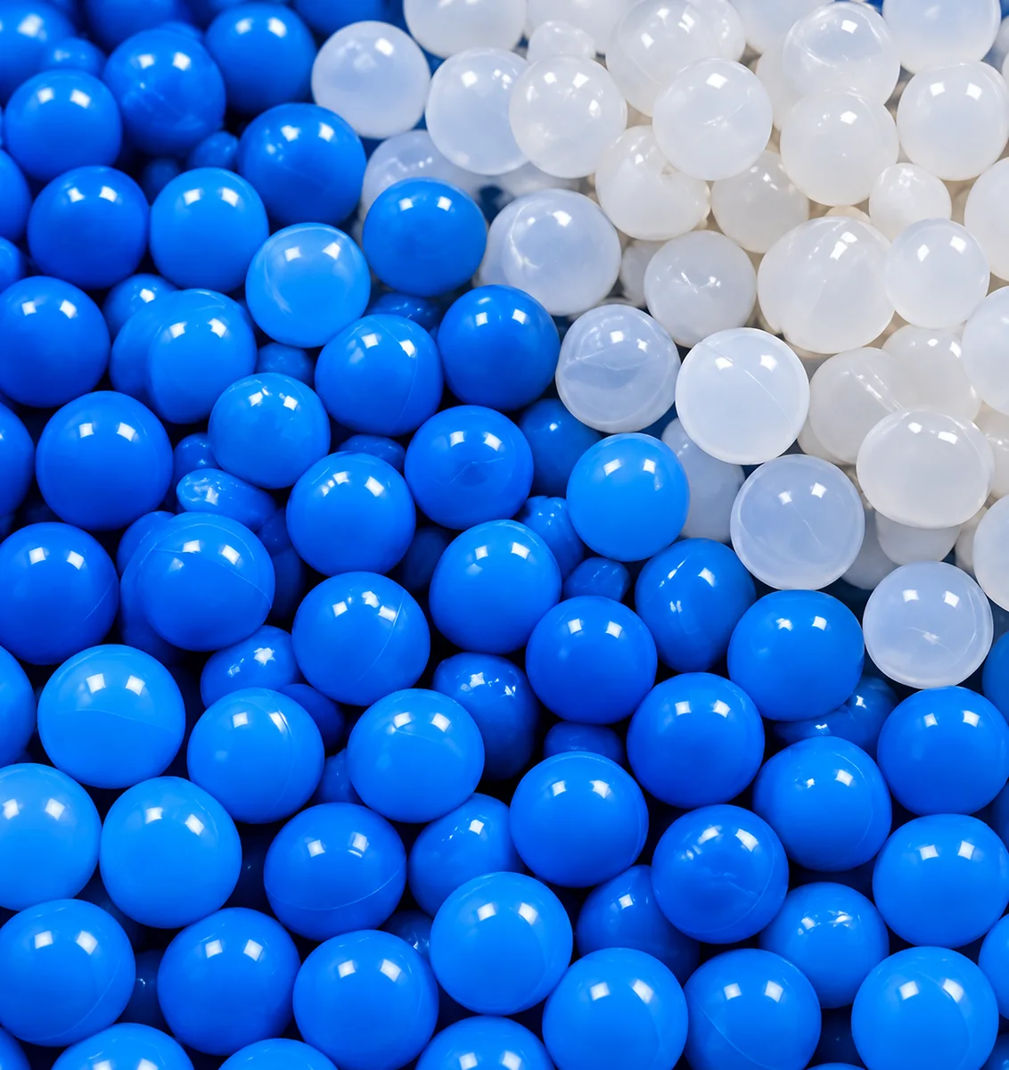 Blue reprocessed plastic pellets