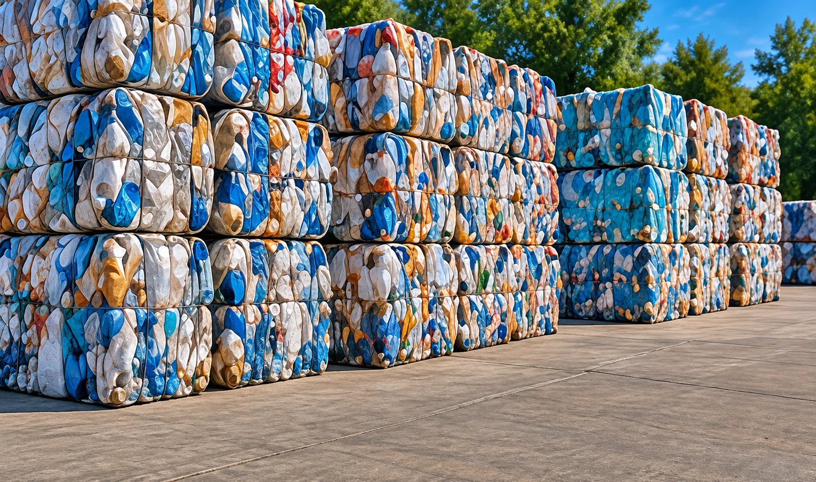 Sorted industrial materials ready for commercial use
